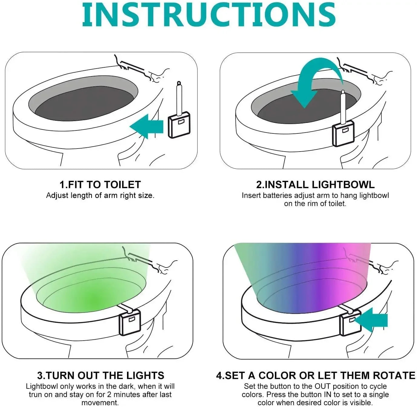 Wireless LED Sensor Night Light RGB 8 Colors