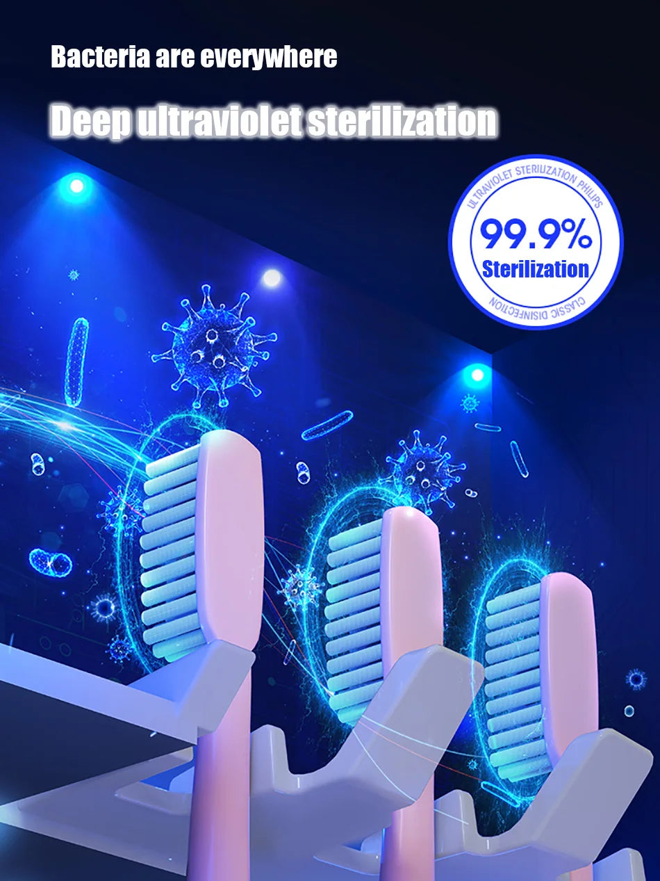 Automatic Toothpaste Dispenser with UV Sterilizer | Wall-Mounted Toothbrush Holder