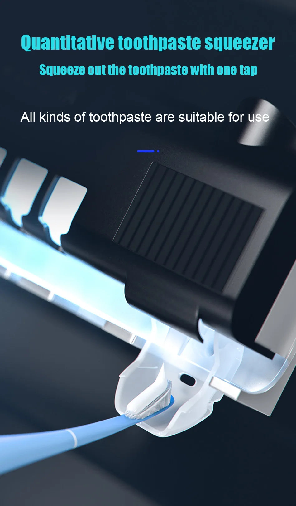 Automatic Toothpaste Dispenser with UV Sterilizer | Wall-Mounted Toothbrush Holder