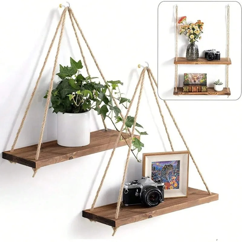 Wooden Swing Wall Hanging Decor | Rustic and Vintage Home Decoration