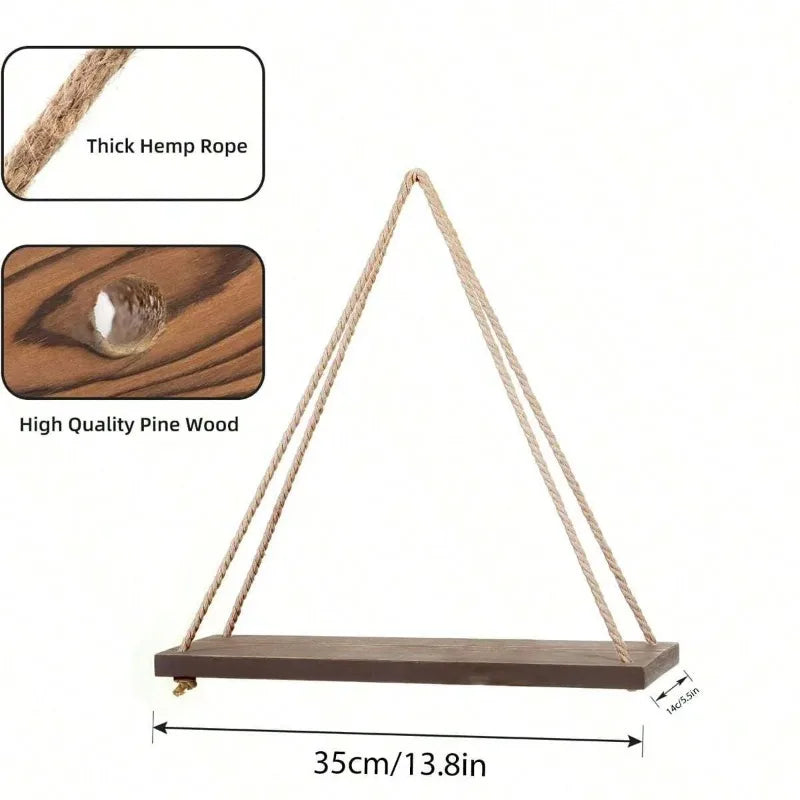 Wooden Swing Wall Hanging Decor | Rustic and Vintage Home Decoration