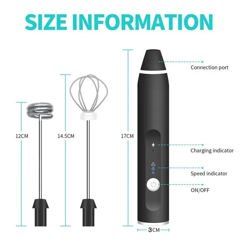 Portable Electric Milk Frother | Handheld Foam Maker for Coffee and Latte