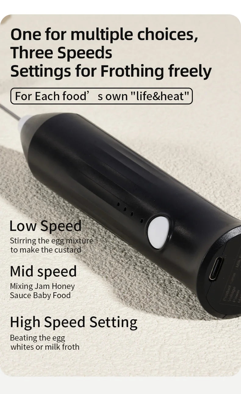 Cordless Electric Hand Mixer | Portable USB Rechargeable Blender for Kitchen