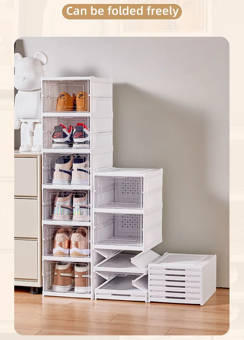 Stackable, Dust-Proof Shoe Box | Space-Saving Transparent Organizer for Shoes