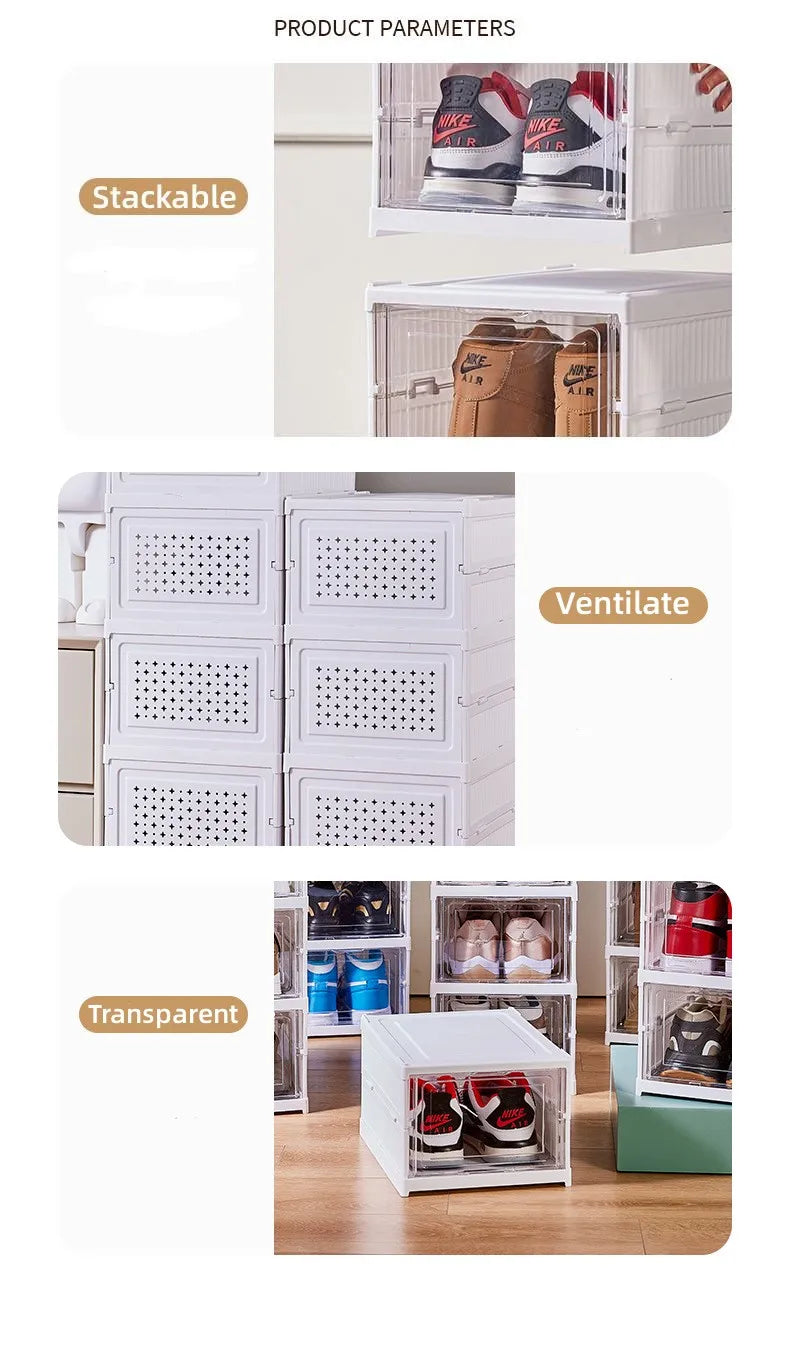 Stackable, Dust-Proof Shoe Box | Space-Saving Transparent Organizer for Shoes