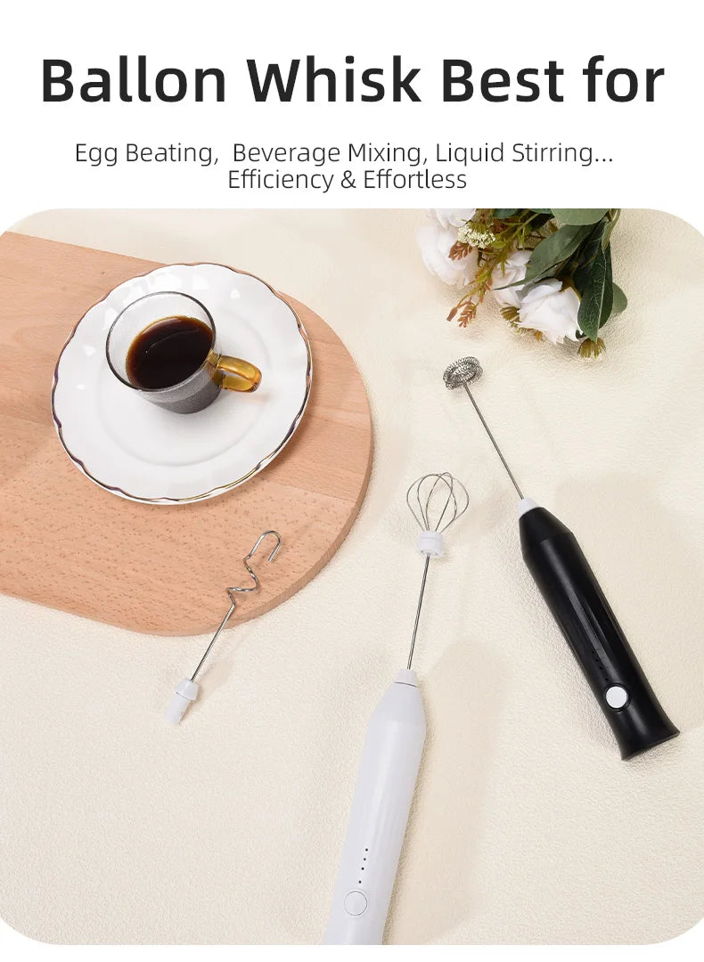 Cordless Electric Hand Mixer | Portable USB Rechargeable Blender for Kitchen