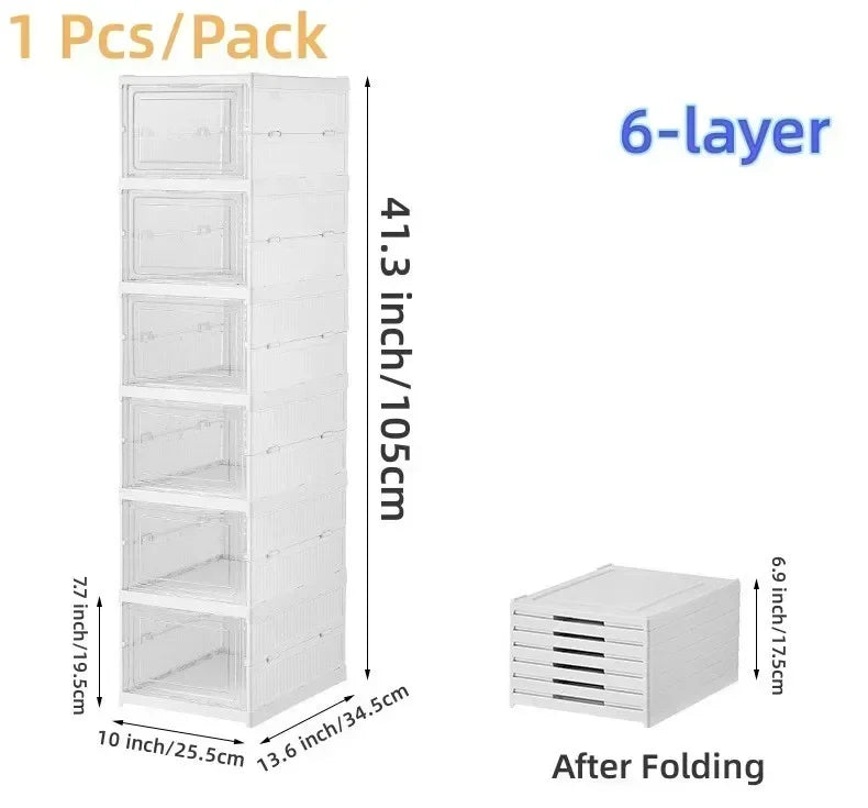 Stackable, Dust-Proof Shoe Box | Space-Saving Transparent Organizer for Shoes