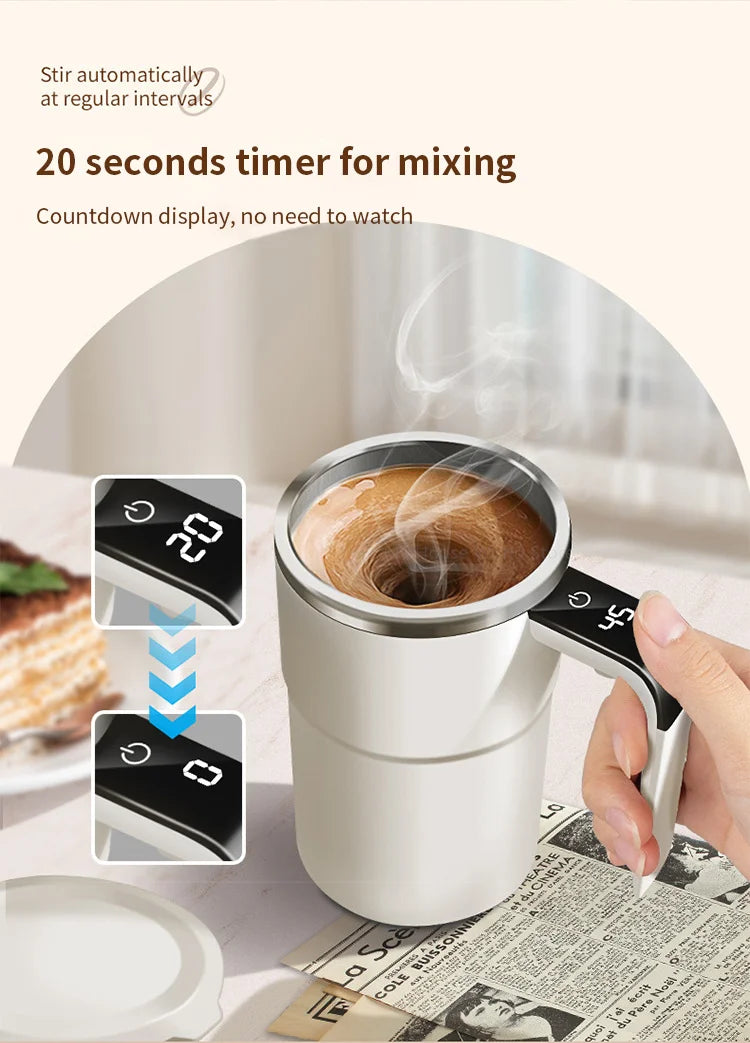 Self-Stirring Magnetic Cup | Automatic Mixing Mug for Hot Drinks