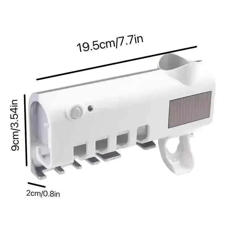 Wall-Mounted Toothbrush Holder with UV Sterilizer | Keeps Brushes Clean and Dry