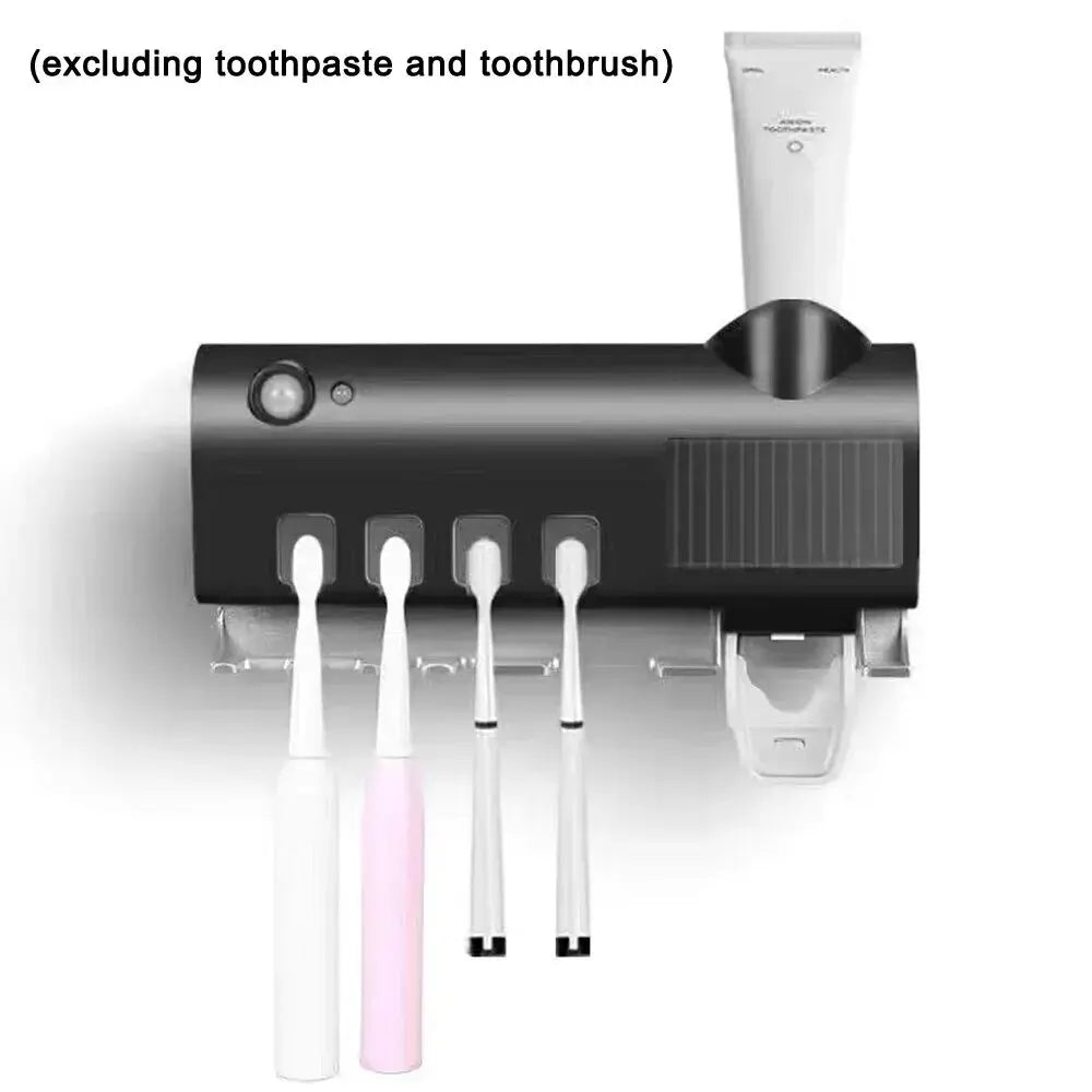 Wall-Mounted Toothbrush Holder with UV Sterilizer | Keeps Brushes Clean and Dry