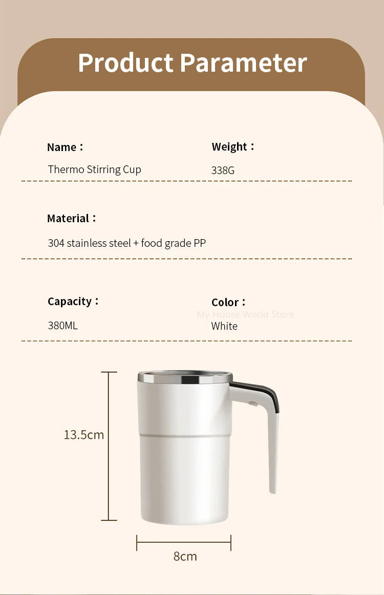 Self-Stirring Magnetic Cup | Automatic Mixing Mug for Hot Drinks