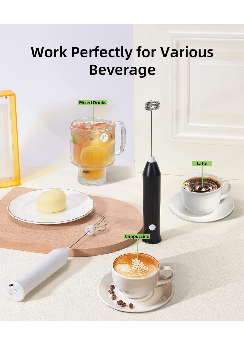 Cordless Electric Hand Mixer | Portable USB Rechargeable Blender for Kitchen