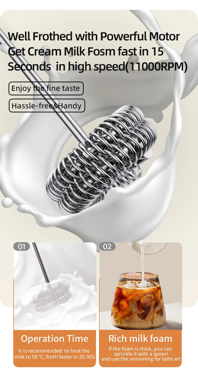 Cordless Electric Hand Mixer | Portable USB Rechargeable Blender for Kitchen