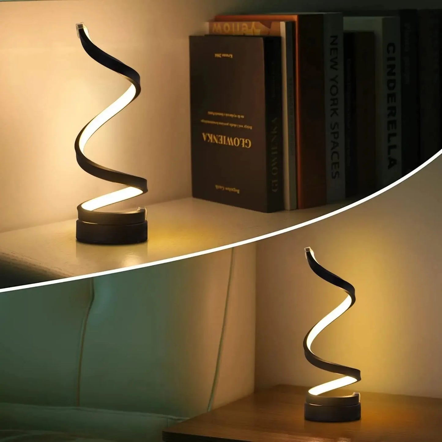 Modern Dimmable Spiral LED Table Lamp | Adjustable Brightness Night Light