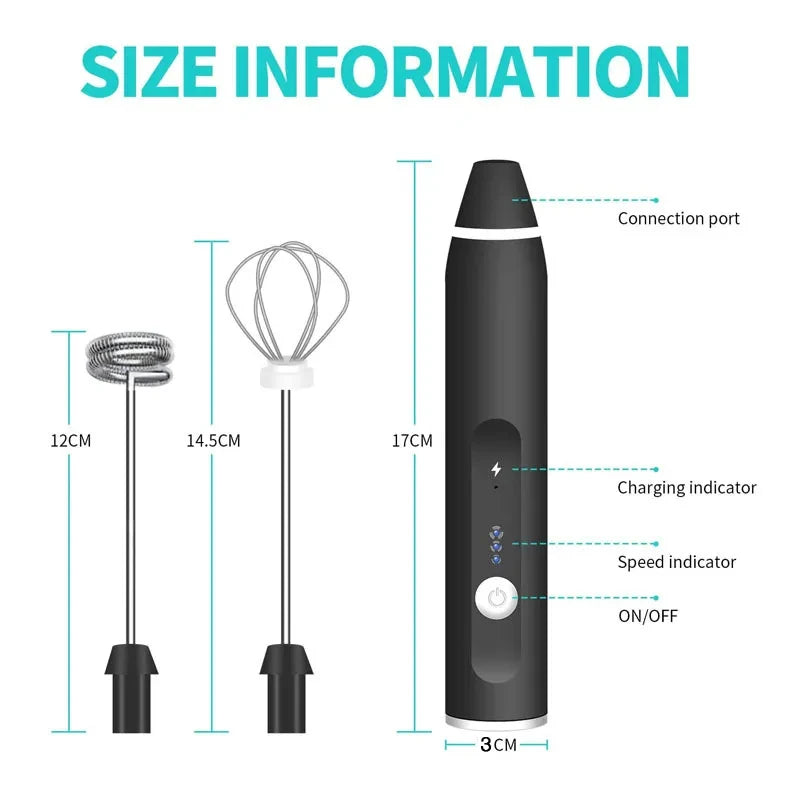 Portable Electric Milk Frother | Handheld Foam Maker for Coffee and Latte