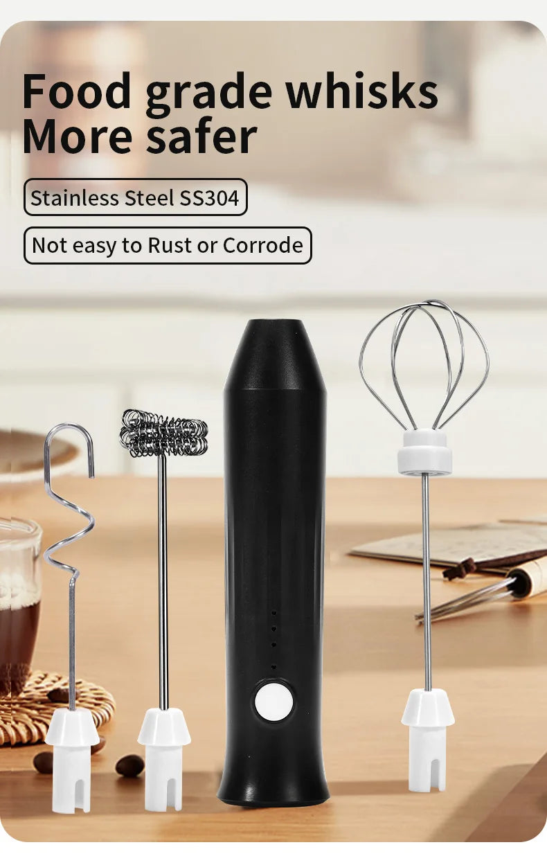 Cordless Electric Hand Mixer | Portable USB Rechargeable Blender for Kitchen