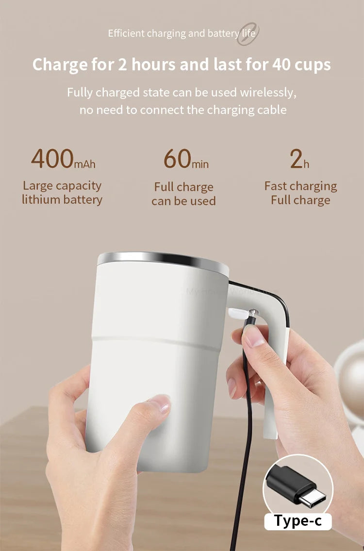 Self-Stirring Magnetic Cup | Automatic Mixing Mug for Hot Drinks