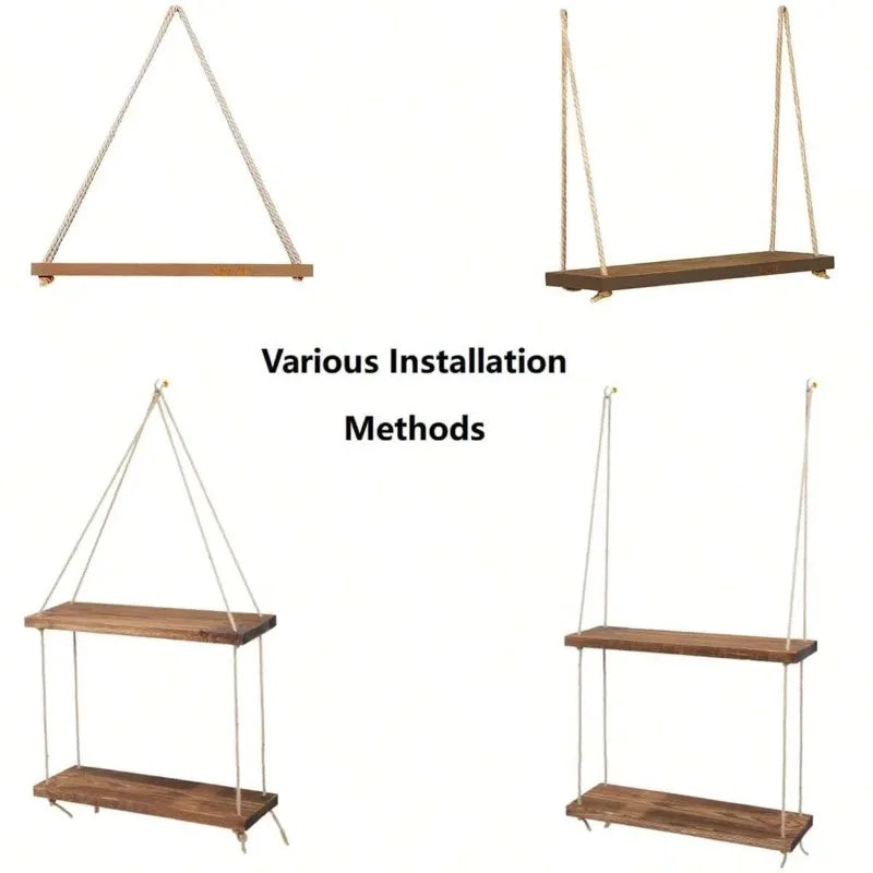 Wooden Swing Wall Hanging Decor | Rustic and Vintage Home Decoration
