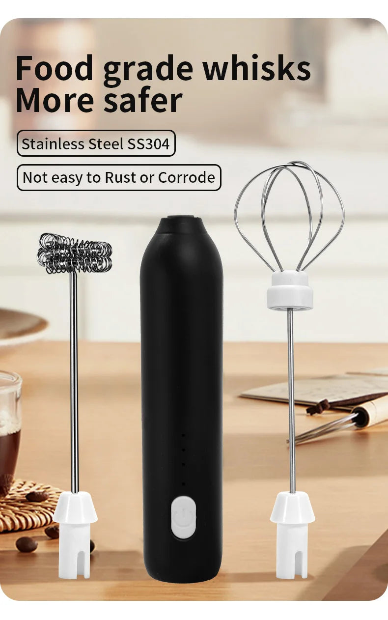 Cordless Electric Hand Mixer | Portable USB Rechargeable Blender for Kitchen