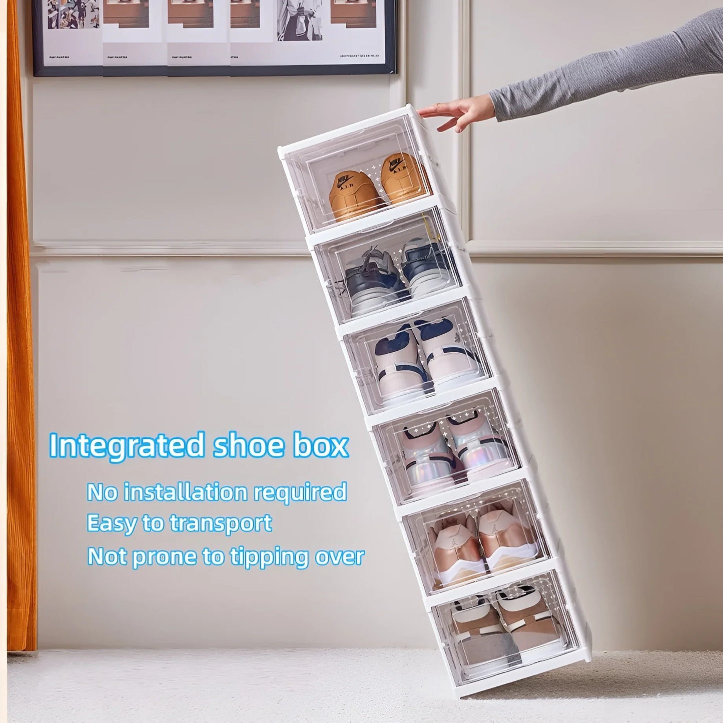 Stackable, Dust-Proof Shoe Box | Space-Saving Transparent Organizer for Shoes