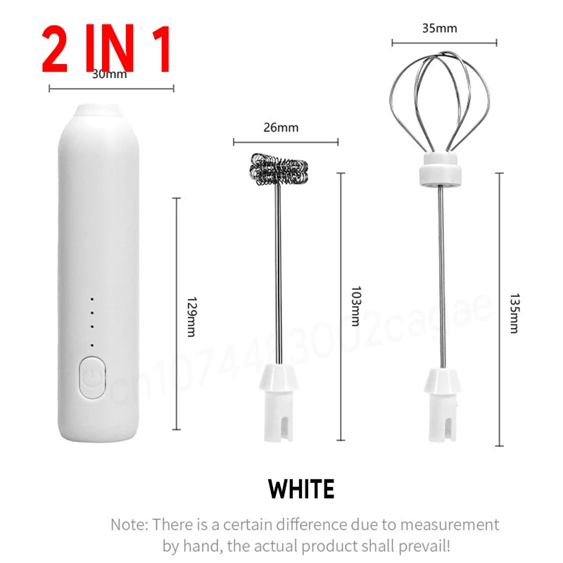 Cordless Electric Hand Mixer | Portable USB Rechargeable Blender for Kitchen