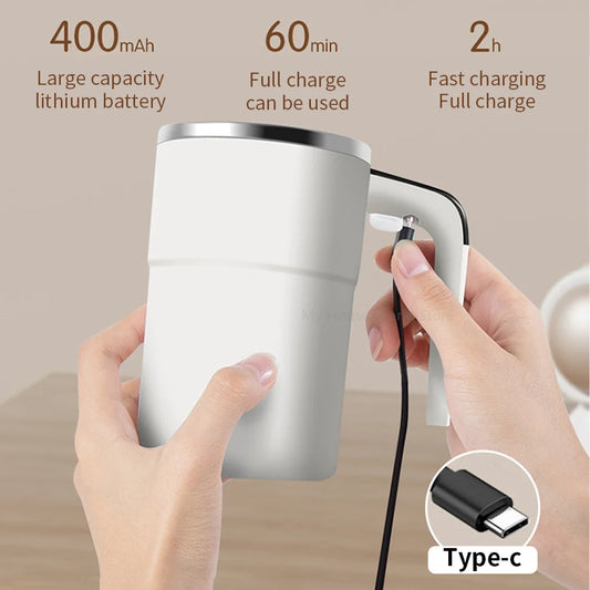 Self-Stirring Magnetic Cup | Automatic Mixing Mug for Hot Drinks