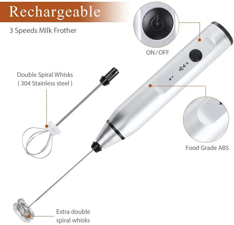 Portable Electric Milk Frother | Handheld Foam Maker for Coffee and Latte