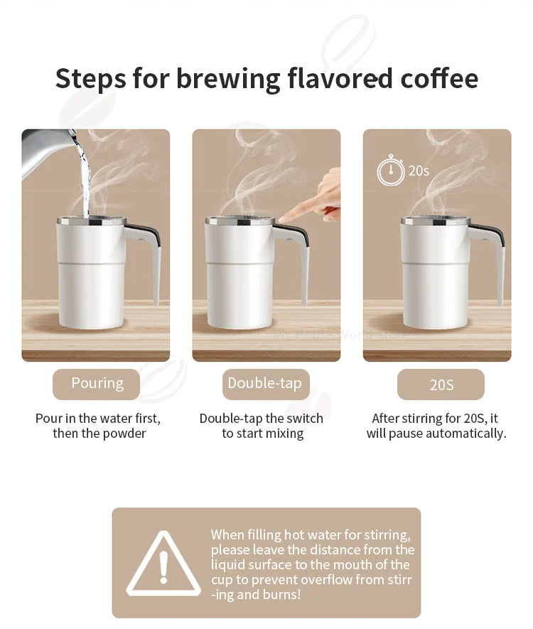 Self-Stirring Magnetic Cup | Automatic Mixing Mug for Hot Drinks